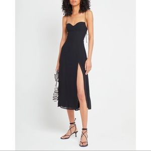 Few Moda Kourt Black Slip Midi Dress